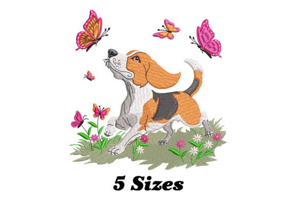 Beagle Dog with Butterfly