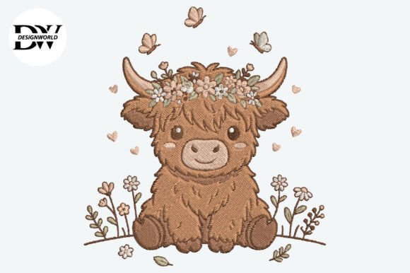 Cute Baby Highland Cow Embroidery Design Review