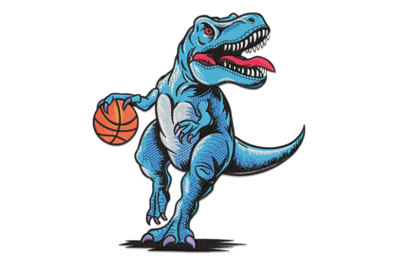 Dinosaur Playing Basketball