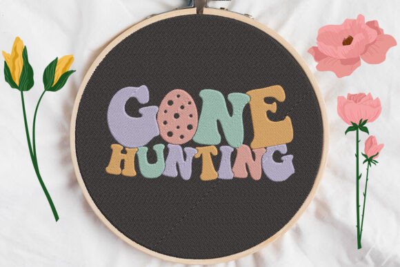 Gone Hunting Retro Groovy Text Embroidery Review
