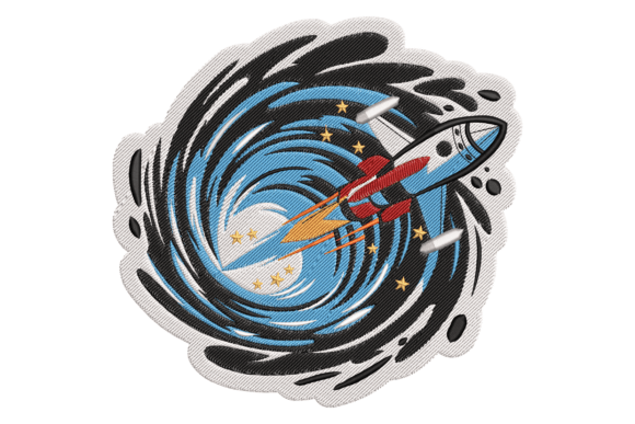 Space Rocket: A Charming Embroidery Design for Personalized Gifts