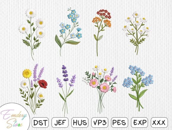 Wildflower Bouquet Embroidery Design Set Review